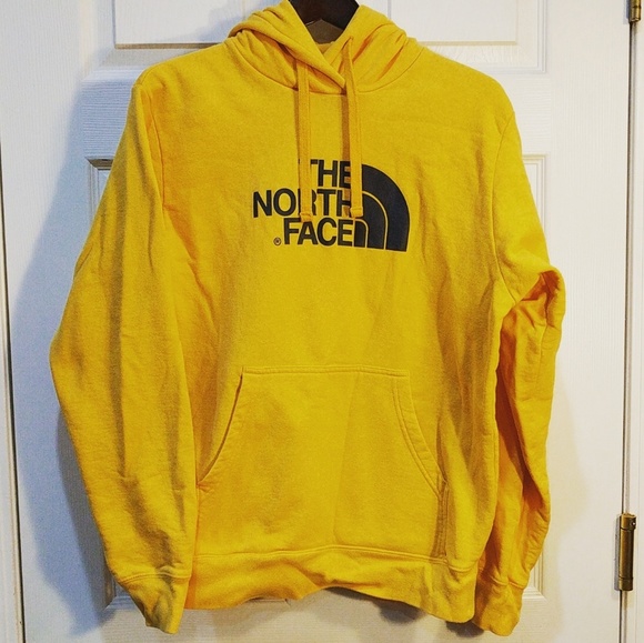 mustard yellow north face hoodie